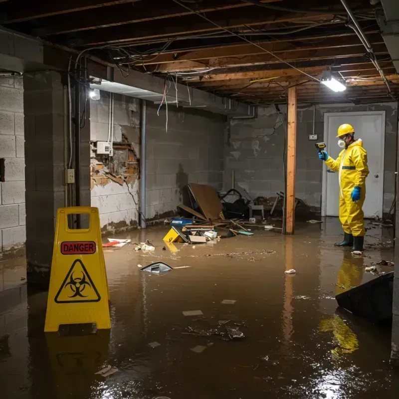 Flooded Basement Electrical Hazard in Shelby, OH Property